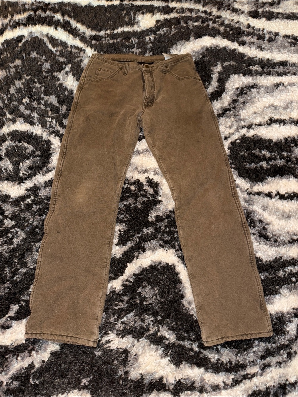 Wrangler Men's Rugged Wear Thermal Lined Jean Brown 32x32